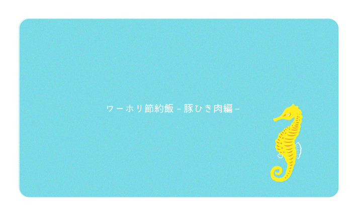 ワーホリ節約飯 -豚ひき肉編-