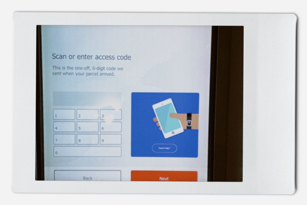 Parcel Lockers操作画面