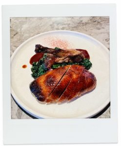 14-Day Dry Aged Duck, Rhubarb, Black Cabbage, Bamboo $68