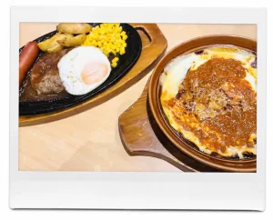 ハンバーグとミラノ風ドリア