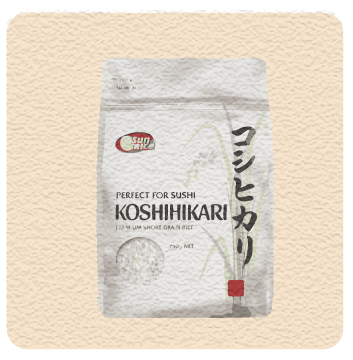 オーストラリアのお米・Sunrise Sushi Riceのパッケージ。